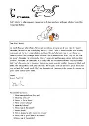 English Worksheet: Cats World 