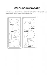 English Worksheet: COLOURS BOOKMARK