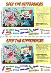 English Worksheet: Spot the differences (2). Wolf watching TV