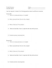 English Worksheet: Florida Estuaries Internet Search