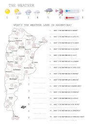 English Worksheet: Whats the weather like in Argentina?