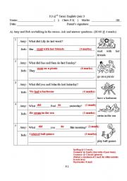 English Worksheet: Simple Past Tense 