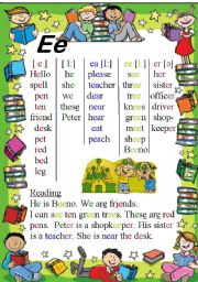 English Worksheet: Learn to read Ee