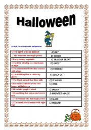 Halloween matching exercise 