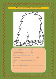 English Worksheet: THE MONSTER HAS GOT