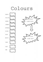 English worksheet: colours