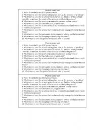 English Worksheet: present tenses test