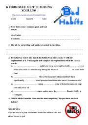 English Worksheet: Is your daily routine ruining your life?