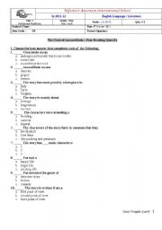 English Worksheet: cask of amontillado , post reading quiz