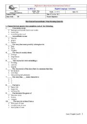 English worksheet: cask of amontillado , post reading quiz