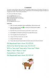 English worksheet: ICT Adapting Text KS1