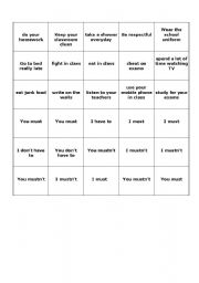 English Worksheet: Memory Game
