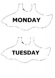English Worksheet: days of the week