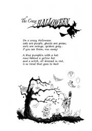 English Worksheet: The crazy Halloween