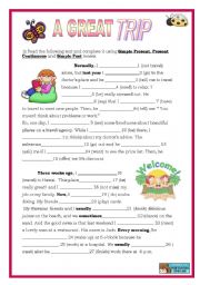 English Worksheet: A GREAT TRIP-----ANSWER KEY INCLUDED!!