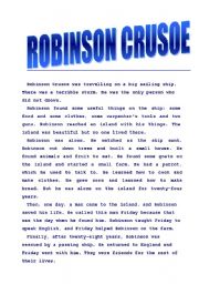 English Worksheet: Robinson Crusoe 