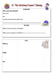 English Worksheet: Christmas Imaginative Writing Planning Sheet