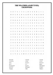 English Worksheet: CROSSWORD (Adjectives of the weather)