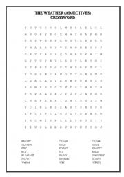 English worksheet: CROSSWORD (Adjectives of the weather)