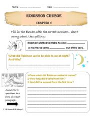 English Worksheet: Robinson Crusoe