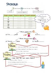 English Worksheet: pronoun worksheet