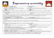 English Worksheet: Expressing quantity