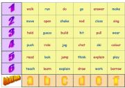 English Worksheet: Verbs Grid Game