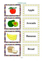 English Worksheet: Food Flashcards 3