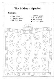 English Worksheet: Alphabet colour.