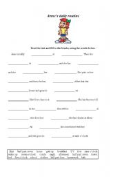 English Worksheet: Daily Routine