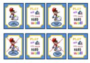 Sports-Simple present and adverb game cards-set 4 of 5 tennis