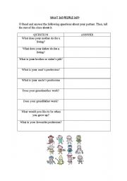 English Worksheet: What do people do?