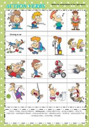 English Worksheet: Actions Verbs