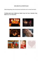 English worksheet: holidays&festivals