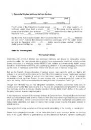 English Worksheet: Test - The nuclear debate