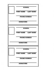 English Worksheet: Student ID Card