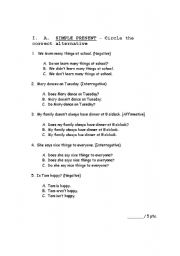 English Worksheet: grammar verb tenses