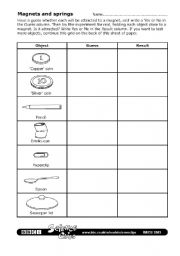 English Worksheet: Magnets