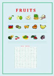 English worksheet: FRUITS