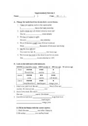 English Worksheet: Supplementary Exercise 3