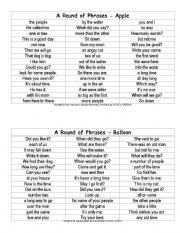English Worksheet: Phrases for Sight Words