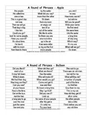 English Worksheet: Phrases for Sight Words