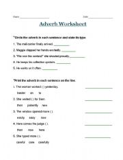 English Worksheet: Adverbs-Worksheet