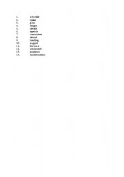 English worksheet: Meeting gap fill vocabulary