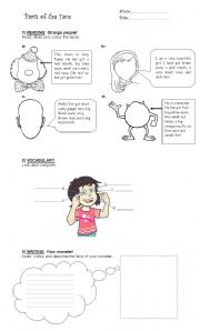 English Worksheet: Parts of the face and 