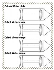 English Worksheet: color& write 2