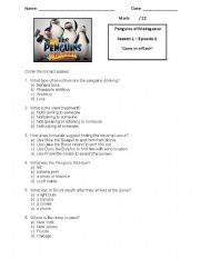 English Worksheet: The Penguins of Madagascar - 101 - Gone in a Flash