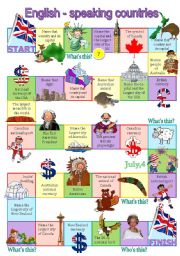 English-speaking countries board game