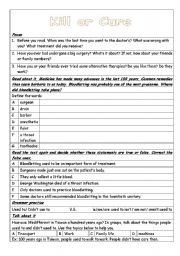 English Worksheet: kill or cure