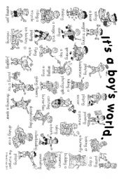 English Worksheet: Its a boys world: everyday actions of boys (2 posters)